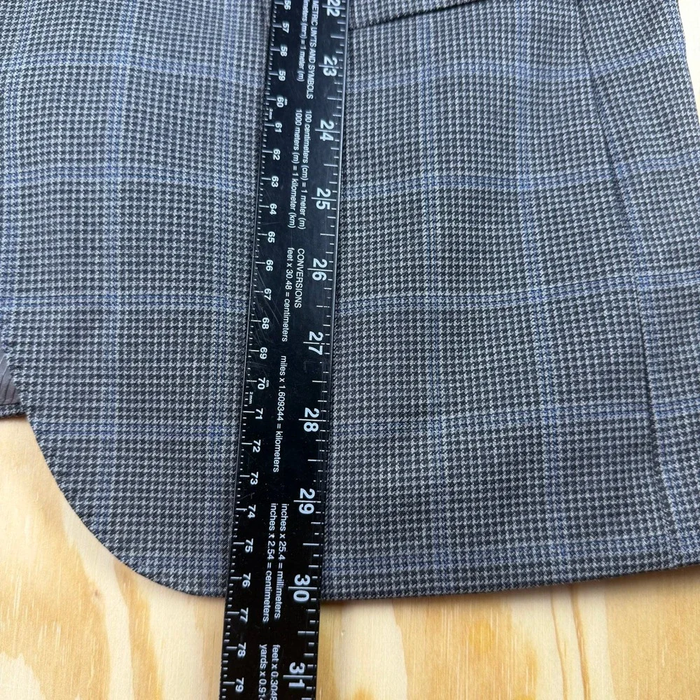 Hugo Boss Lanificio Tesse Biella James4 Men 38R Blazer Blue Grey Plaid Italian